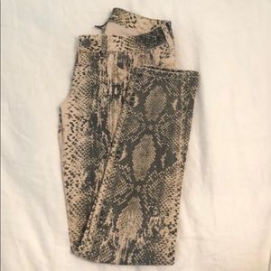 Snake skin skinny jeans